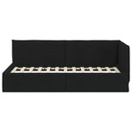 Corner Bed Frame with Headboard Black 90 x 200 cm Fabric 42016465