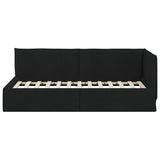 Corner Bed Frame with Headboard Black 90 x 200 cm Fabric 42016465