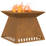 Fire Pit Brown 60 x 60 x 50 cm Weathering Steel 858925