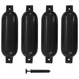 Boat Fenders 4 pcs Black 51x14 cm PVC 92381