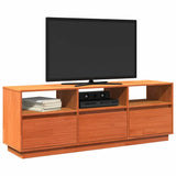 TV Cabinet Wax Brown 140x37x50 cm Solid Wood Pine 847122