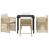Garden Dining Set 5 pcs Beige Poly Rattan 3380785