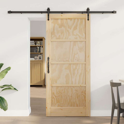 Sliding Door Manual Brown 78 x 202 cm Solid pine wood 3333806