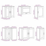 11 Piece Kitchen Cabinet Set Porto Gloss White Engineered Wood 3314903