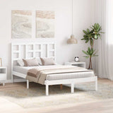 Bed Frame without Mattress White 120x190 cm Small Double Solid Wood 3105376