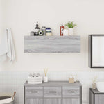 ZNTS Bathroom Wall Cabinet Grey Sonoma 100x25x30 cm Engineered Wood 860099