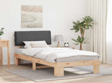 Bed Frame with Upholstered Headboard Dark Grey 80 x 200 cm 877310