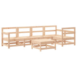 Garden Lounge Set Natural Wood Solid Pine Wood 6 Piece Modular 3186466