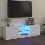 ZNTS TV Cabinet with LED Lights High Gloss White 120x30x35.5 cm 804289