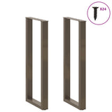 Bar Table Legs U-Shaped 2 pcs Natural Steel 50x cm Steel 4013247
