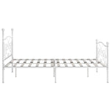 Bed Frame without Mattress with Slatted Base White Metal 180x200 cm Super King 284452