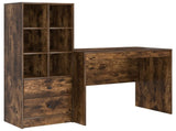 Desk with Drawer with Shelf with Storage 2 pcs Smoked Oak 3337365