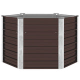 Garden Raised Bed Brown 129x129x77 cm Galvanised Steel 45721