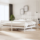 3100675 Bed Frame without Mattress White Solid Wood 200x200 cm