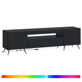 LED TV Cabinet Black Engineered Wood 897566