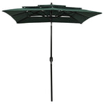 3-Tier Garden Parasol with Aluminium Pole Green 2x2 m 313845