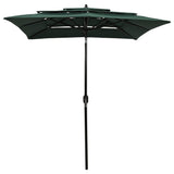 3-Tier Garden Parasol with Aluminium Pole Green 2x2 m 313845