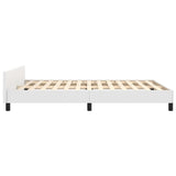 ZNTS Bed Frame without Mattress White 180x200cm Super King Faux Leather 349901