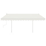 Manual Retractable Awning with LED 4x3.5 m Cream 3070022