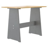 3 Piece Dining Set REINE Honey Brown and Grey Solid Wood Pine 3096569