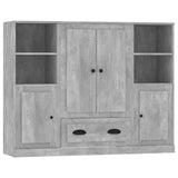 Highboards 3 pcs Concrete Grey Engineered Wood 3185323