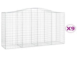 Arched Gabion Baskets 9 pcs 200x50x140/160 cm Galvanised Iron 3145689