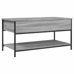 ZNTS Coffee Table Grey Sonoma 100x50x50 cm Engineered Wood and Metal 845349