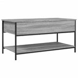 ZNTS Coffee Table Grey Sonoma 100x50x50 cm Engineered Wood and Metal 845349