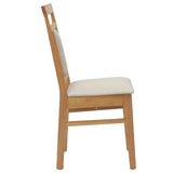 Dining Chair 2 pcs Natural and Light Solid Rubber Wood 42020503