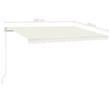 Manual Retractable Awning 450x300 cm Cream 3068917