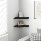 Corner Shelf Set of 2 Black Honeycomb MDF, metal 35 cm - Medium 323920