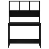Desk with Shelves Black 102x45x148 cm Engineered Wood 823001