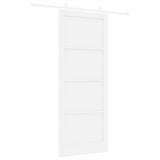 Sliding Door White 93 x 232 cm Solid Pine Wood 3333575