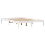 Bed Frame without Mattress White 140x200 cm Solid Wood Pine 3306542