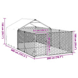 Outdoor Dog Kennel with Run 4x2x1.5 m Galvanised Steel 3329235