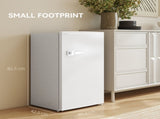 Under Counter Fridge, 85L Small Retro Refrigerator with Chiller Box, Adjustable Thermostat, Glass T3398P342953