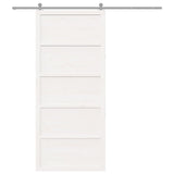 Barn Door White 100 x 2.5 x 208 cm Solid Pine Wood 42047136