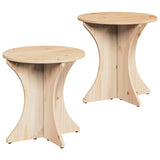 Coffee Table 2 pcs Natural Solid pine wood 873565
