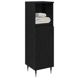 Bathroom Cabinet Black Oak 30 x 30 x 100 cm Engineered Wood 862884