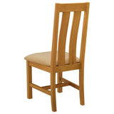 Dining Chair 2 pcs Solid Oak Wood Beige 45 x 54 x 100 cm 42039159