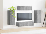 TV Cabinet Set Wall-mounted 3 pcs Grey Sonoma Engineered Wood 3408985
