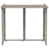 ZNTS Folding Garden Table Grey 90x51x75 cm Poly Rattan 4108256