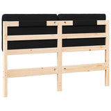 Upholstered Headboard Brown and Black 120 cm Solid Pine Wood 880080