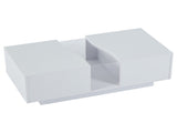 Led Coffee with 2 Drawer Storage, High Gloss Coffee for Living Room Unique Shape Centre N605P287896W