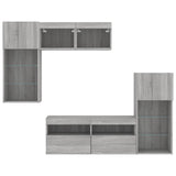 5 Piece TV Wall Units with LED Grey Sonoma Engineered Wood 3216730