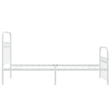Metal Bed Frame without Mattress with Footboard White 90x200cm 376660