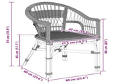 Stacking Chair Rattan Black 60 x 60 x 81 cm 42033213