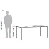 Garden Table with Glass Top Brown 190x90x75 cm Poly Rattan 365540