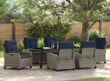 Garden Dining Set with Cushion 7 pcs Grey Poly Rattan 3380467