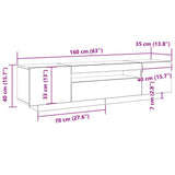 TV Cabinet Black 160 x 35 x 40 cm Engineered Wood 861103